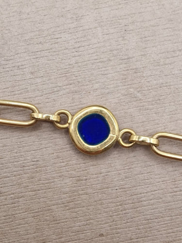 Collier Collier vintage en or jaune 18kt et émaux bleus 58 Facettes