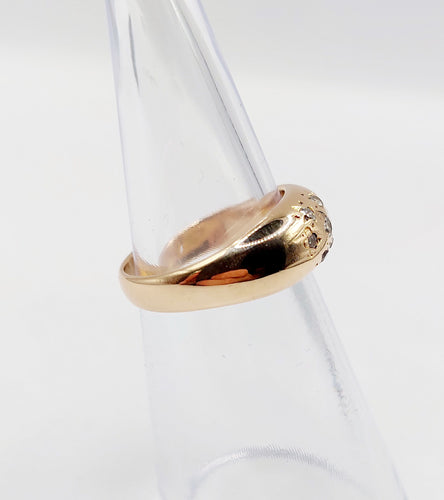 Bague 47 Bague bombée dôme or rose diamants serti étoilé (circa 1940) 58 Facettes A05459