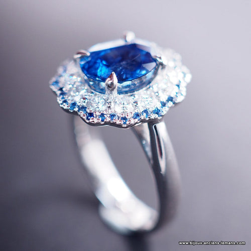 Bague Bague platine saphir - ref 4007 58 Facettes 4007