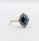 Bague 51 Bague marquise style art déco or blanc ornée d'un saphir naturel et de diamants taille brillants 58 Facettes A04625