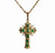 Pendentif Pendentif croix en or jaune orné d'émeraudes 58 Facettes 50353