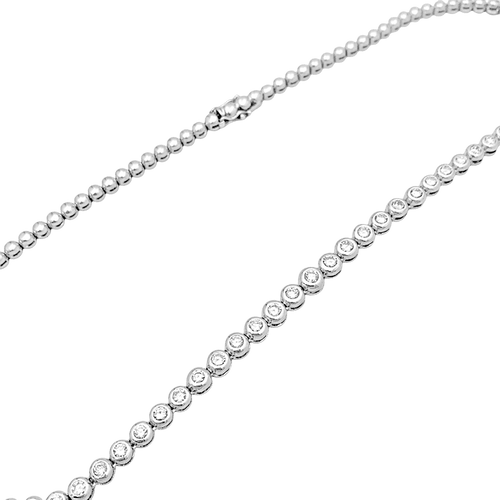 Collier Collier rivière diamants, or blanc. 58 Facettes 34609
