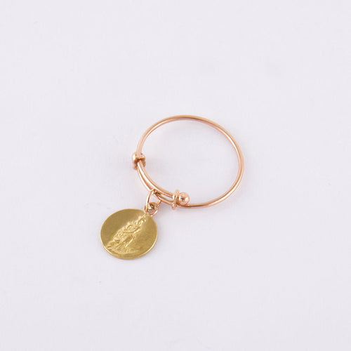 Bague 53 Bague Médaille Vierge Marie Art Nouveau 58 Facettes