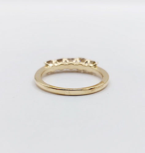 Bague 52.5 Demi alliance vintage or 14k et 0,95 carats diamants radiant Fancy Yellow 58 Facettes A06113
