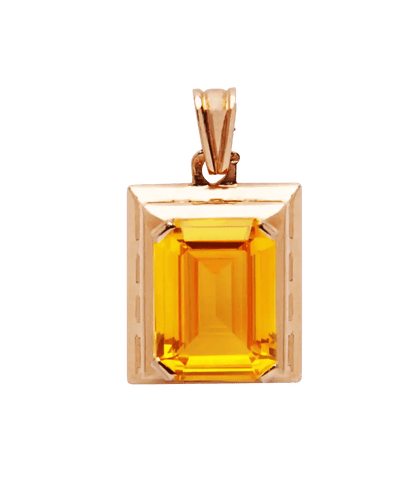 Pendentif Or 18K Saphir jaune