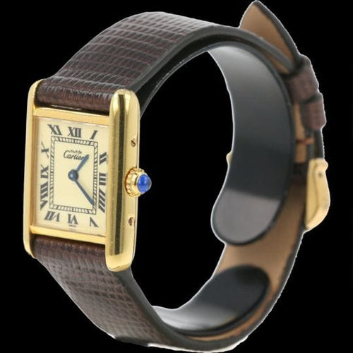 Montre Cartier Montre Tank Vermeil Must De Cartier Vermeil 58 Facettes MT43758