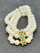 Bracelet Bracelet Manchette 3 Rangs Perles De Culture Or Et émeraude 58 Facettes