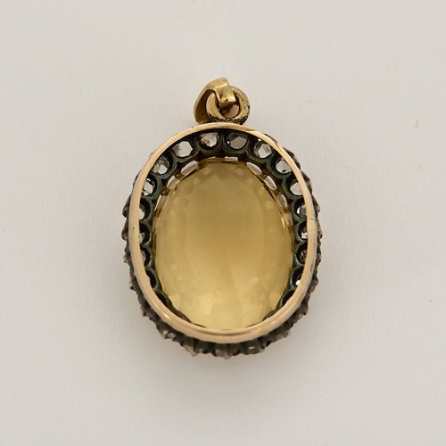 Pendentif Pendentif en or rose, argent et citrine 58 Facettes LJ35