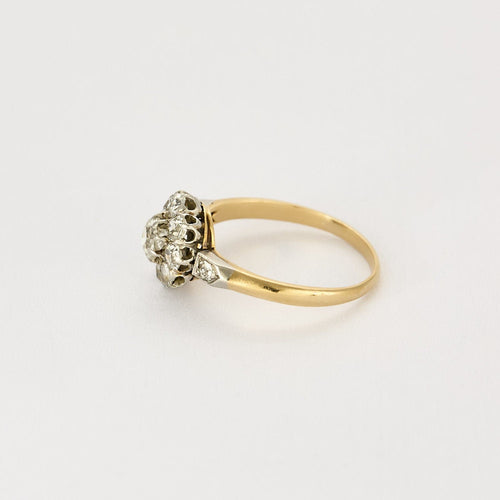 Bague 54 Bague "Fleur" en or jaune et gris , diamants 58 Facettes ASN0417