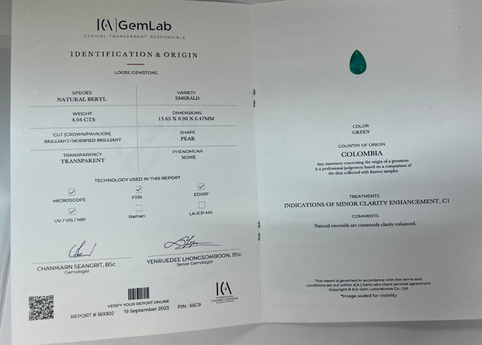 Émeraude colombienne de 4,04 carats avec certificat 58 Facettes COL-2