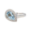 Bague 53 Bague Or blanc Aigue marine, Diamant 58 Facettes 3655097CN