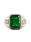 Bague 49 Bague Vintage Emeraude, Diamants, Or Blanc 58 Facettes