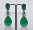 Boucles d'oreilles Boucles D'oreilles Chandelier Or Noir, Agate Verte Et Émeraude 58 Facettes