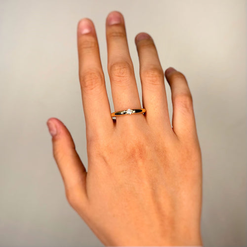 Bague 54 Solitaire - Or jaune & diamant 0,15 carat 58 Facettes 250381R