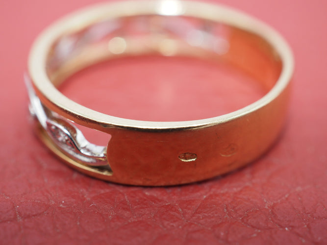 Bague 54 Bague or jaune diamant floral 58 Facettes