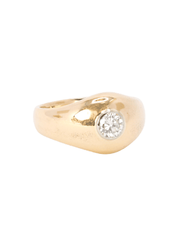 Bague 60 Bague jonc vintage or jaune diamant rond 0,5 carat 58 Facettes 1087.25