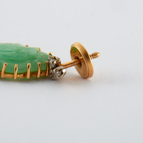 Boucles d'oreilles Boucles d Oreille Jade Diamants 58 Facettes