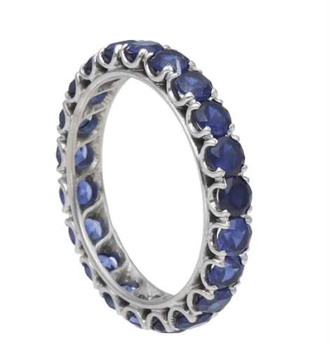 Bague 56 Alliance or blanc saphir 58 Facettes 3078