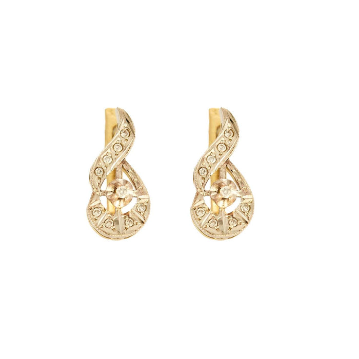 Boucles d'oreilles Boucles d'oreilles or jaune, platine, diamants 58 Facettes