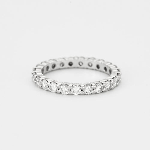 Bague 55 Alliance dite américaine en or gris et diamants 58 Facettes 127210119557