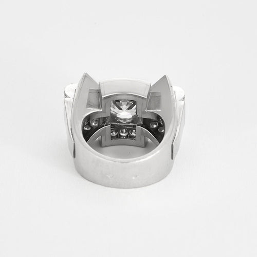 Bague 50 Spectaculaire Bague Art Déco en platine et diamant 2,54cts 58 Facettes 58FC7-1