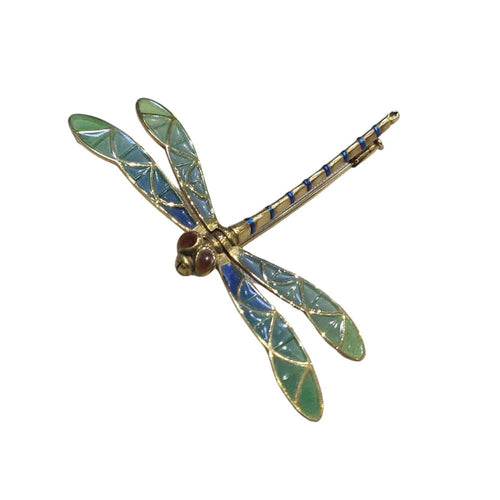 Broche Broche libellule en or jaune avec émail 58 Facettes GE12