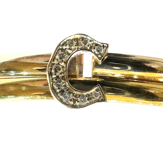 Bracelet Bracelet Cartier vintage double C en or et diamants 58 Facettes