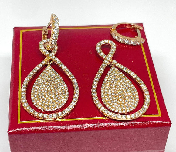 Boucles d'oreilles Boucles d’oreilles "Edouard Nahum" 2 en 1 en or rose 18 carats et diamants 58 Facettes