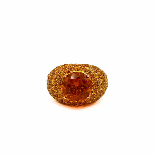 Bague Bague en or jaune, citrine, saphir et diamants 58 Facettes 21025983