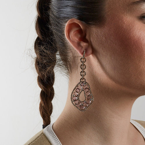 Boucles d'oreilles Boucles d'oreilles vintage saphirs et diamants sertis sur or jaune 58 Facettes 3679