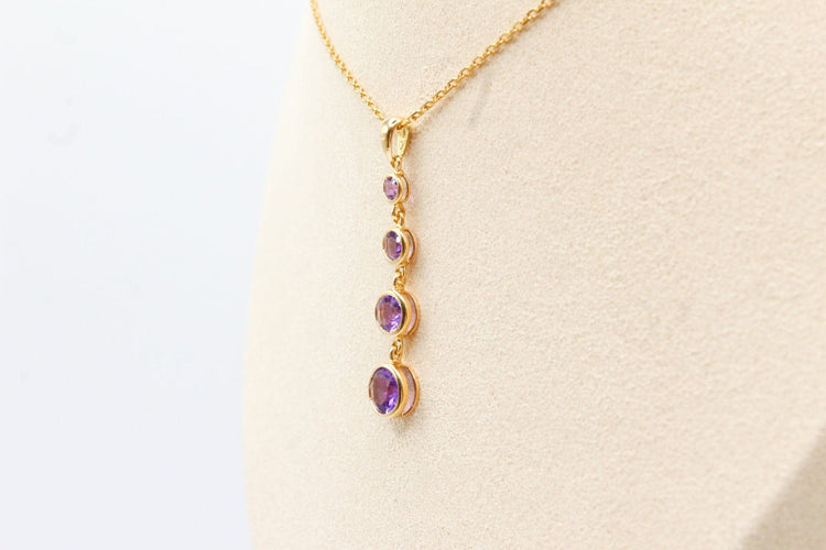 Pendentif Pendentif or jaune et améthystes 58 Facettes 250495