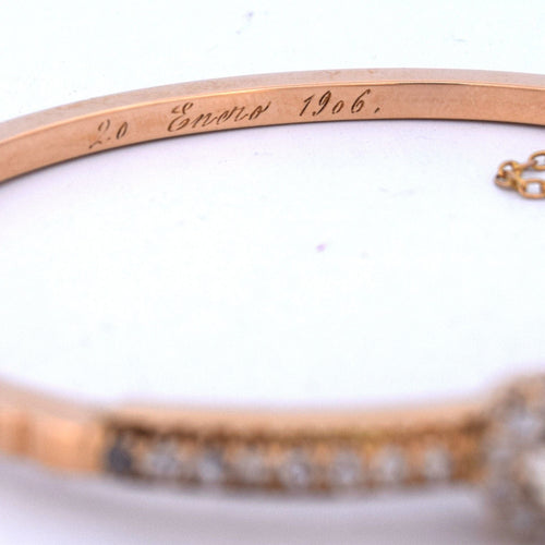 Vintage armbånd i gult guld med diamanter 