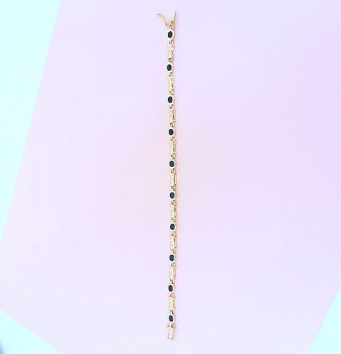 Bracelet Bracelet or jaune saphirs et diamants 58 Facettes AA 1689