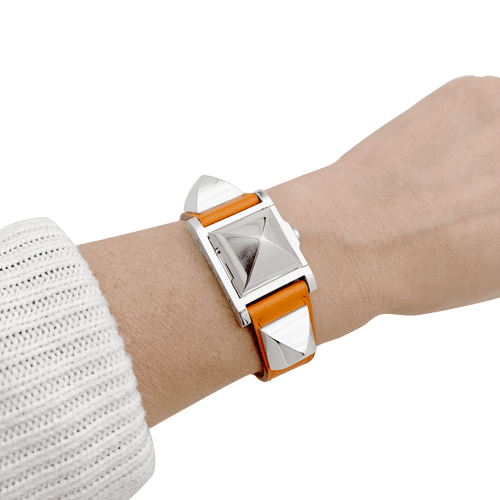 手表 Hermès "Médor" 钢，皮革。 