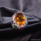 Bague 54.5 Bague or blanc, citrine, diamants 58 Facettes 4330