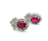 Boucles d'oreilles Boucles d'oreilles en platine serties de rubis et de diamants 58 Facettes