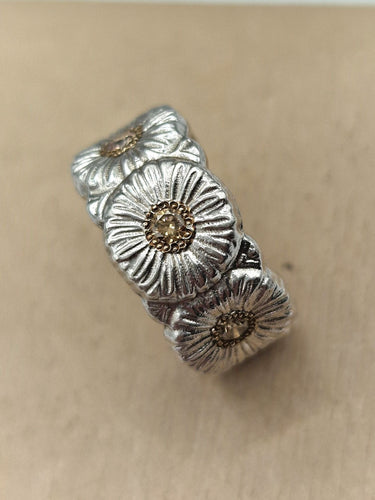 Bague Bague Buccellati - Collection Eternelle Blossoms, en argent sterling 925 et diamants 58 Facettes