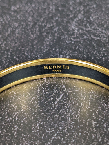 Hermès - Jonc Email et Plaqué Or 58 Facettes