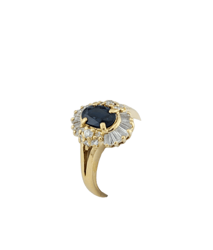 Bague 51 Bague en or jaune 18 carats, saphir et diamants 58 Facettes 33096