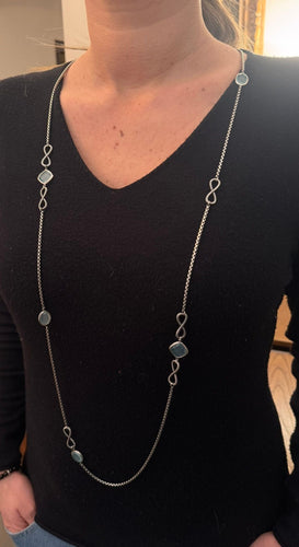 Collier David Yurman - Sautoir en argent et calcédoines 58 Facettes