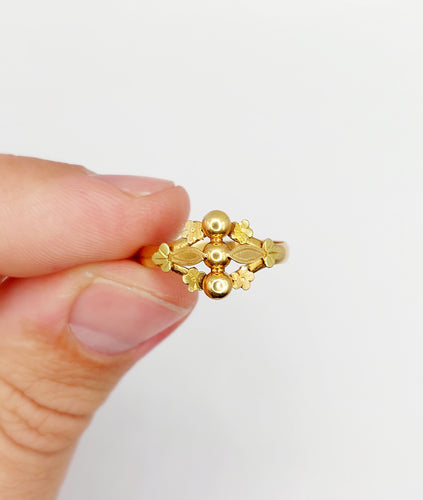 Bague 57 Bague victorienne ciselée or rose et or jaune (circa 1880) 58 Facettes A05338