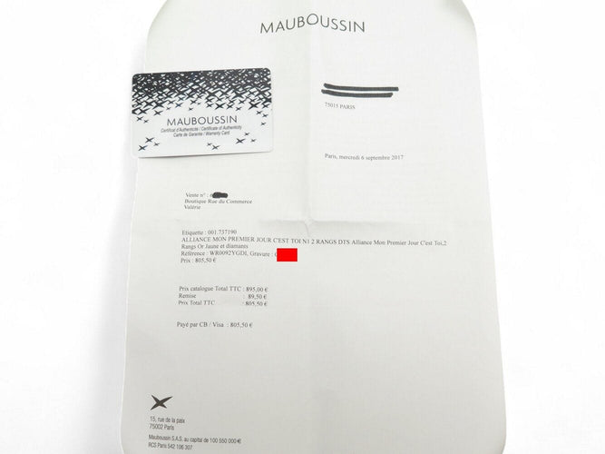 Bague 53 bague MAUBOUSSIN mon premier jour c'est toi n1 t53 diamants or jaune 18k 58 Facettes 269802