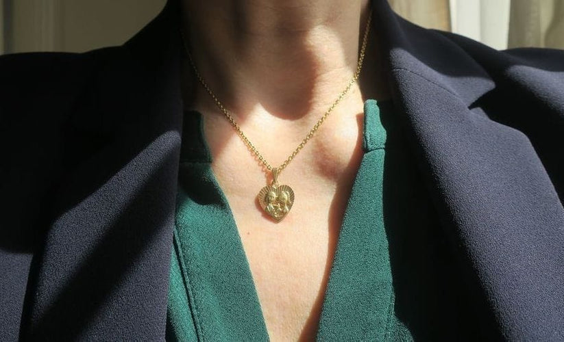 Pendentif PEYNET - pendentif coeur Les Amoureux 58 Facettes