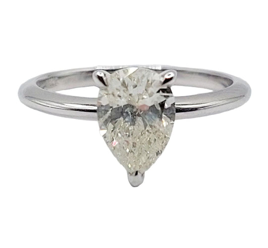 Ringa Solitär vitt guld och Fancy Light Yellow diamant, AIG-certifikat