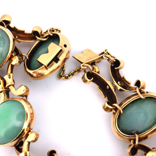Bracelet BRACELET EN OR JAUNE 18 KT - CHRYSOPRASE NATURELLE 58 Facettes
