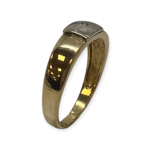 Bague 63 Bague deux ors en or blanc et or jaune 750 avec diamant 58 Facettes 330088312