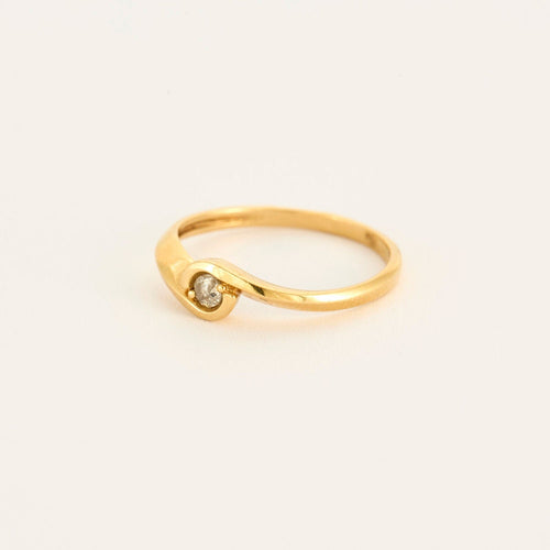Bague 52 Bague or jaune diamant 58 Facettes LP1035