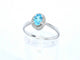 White gold ring with a blue topaz and natural diamonds 58 Facettes 2367