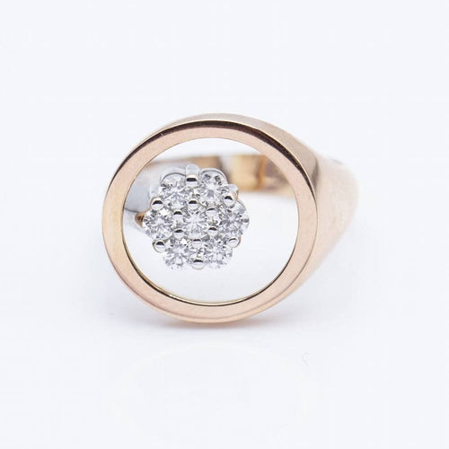 Bague 54 Bague bicolore en or rose et diamants 58 Facettes N102902