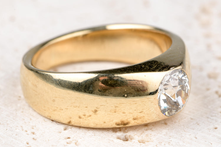 Bague Bague solitaire en diamant de taille ancienne européenne 0,60 CT 58 Facettes bgmassdtoc333-10